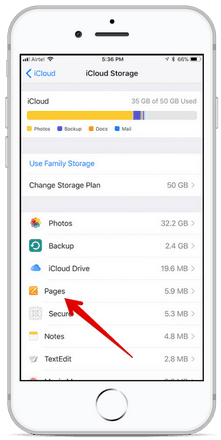 Select The App That You Want To Clear Document And Data