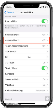 iPhone X Assistive Touch