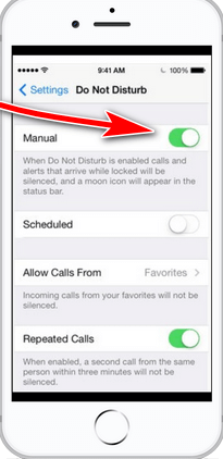 tap the green toggle from do not disturb menu and fix iPhone won't ring