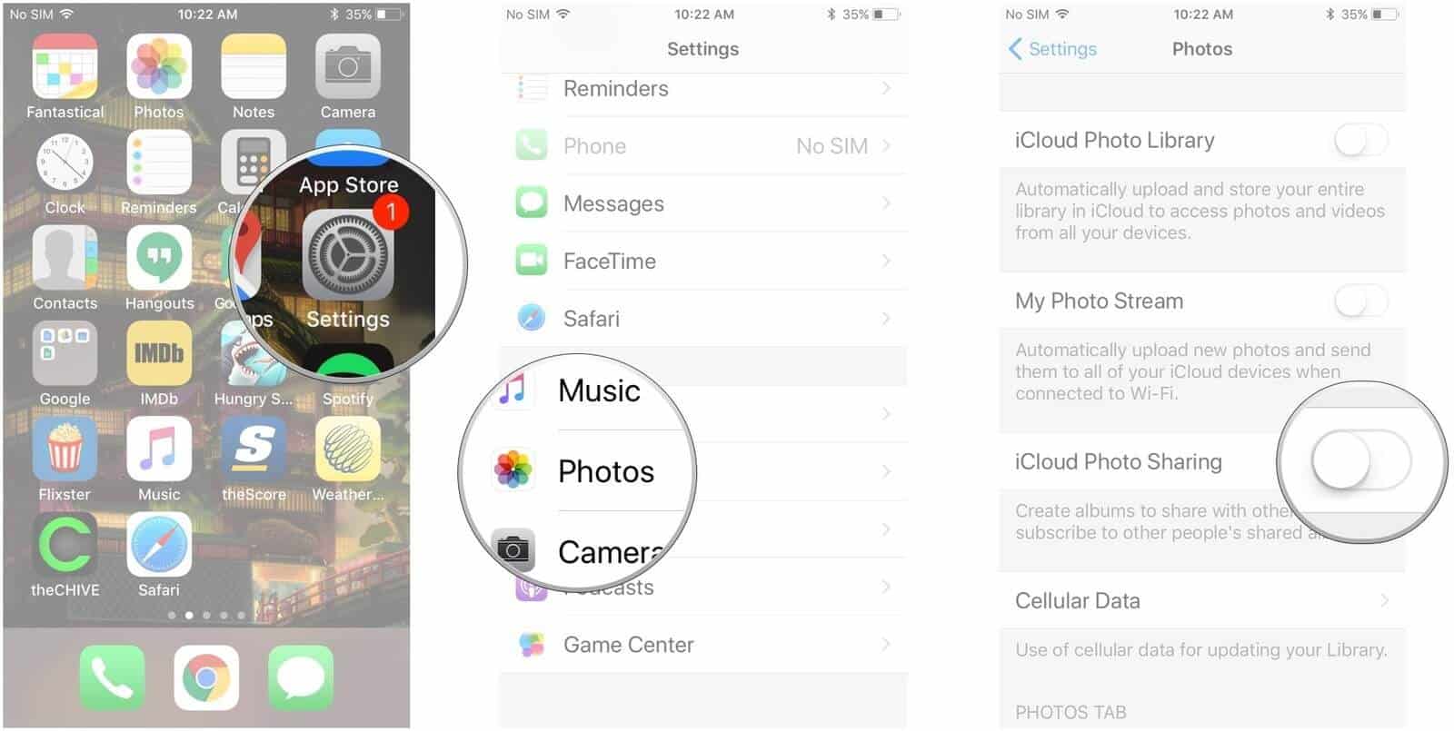 Choose photos then preferences then uncheck cloud photo sharing