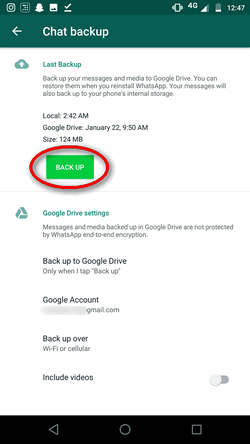 Backup Whatsapp Chat On Google Drive Cloud Storage