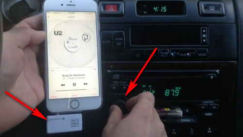 Use iPhone FM Transmitter to connect car speakers to phone without aux